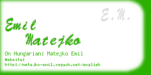 emil matejko business card